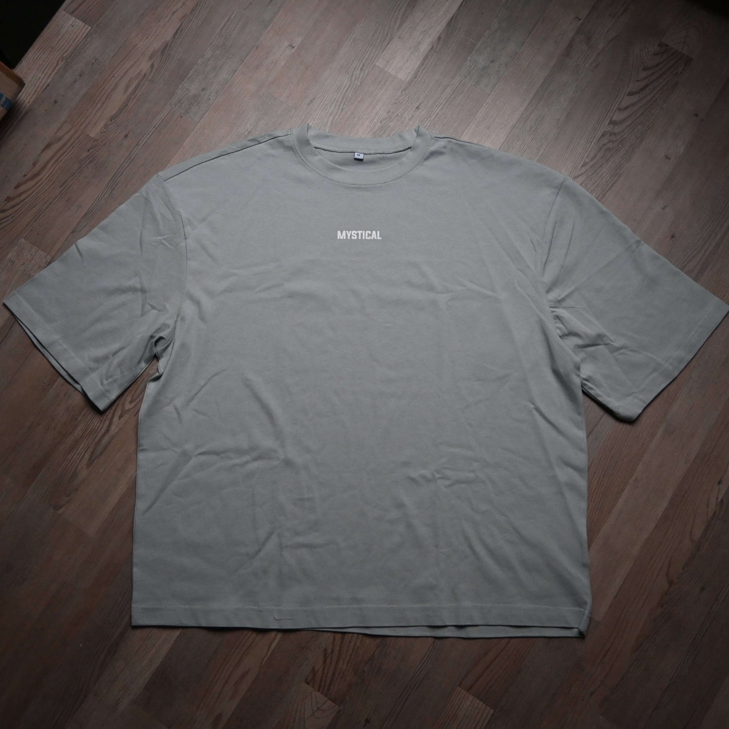 Oversized T-Shirt front side white on gray flat