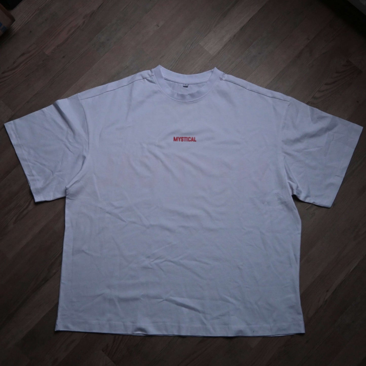 Oversized T-Shirt red on white front view flat