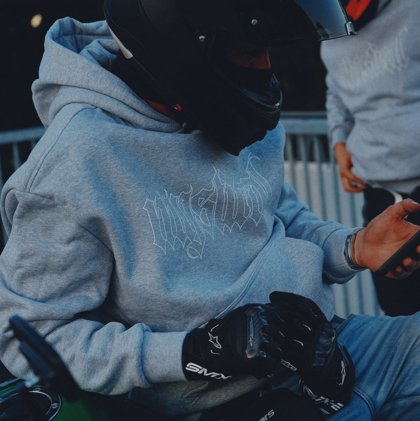 Grey Outline Hoodie